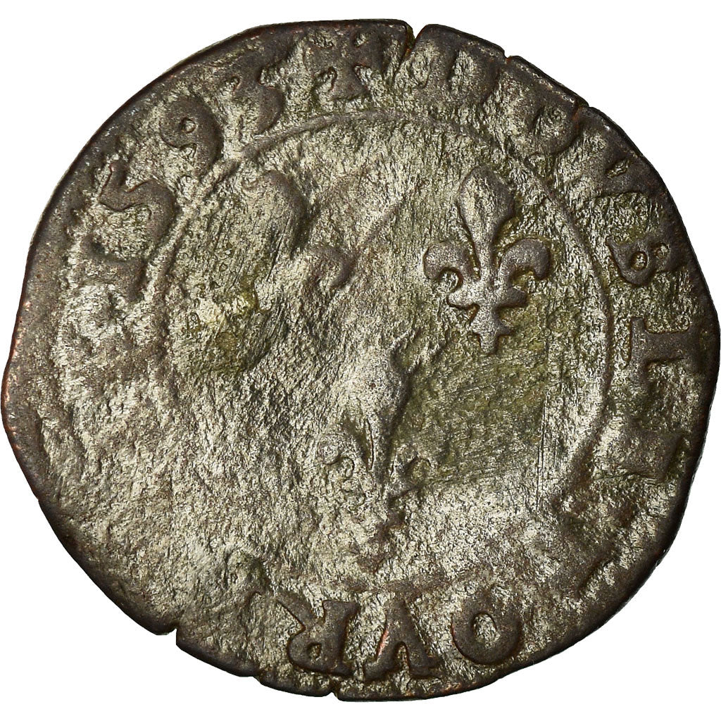 Münze, Frankreich, Henri IV, Double Tournois, 1593, Dieppe, S, Kupfer, CGKL:182