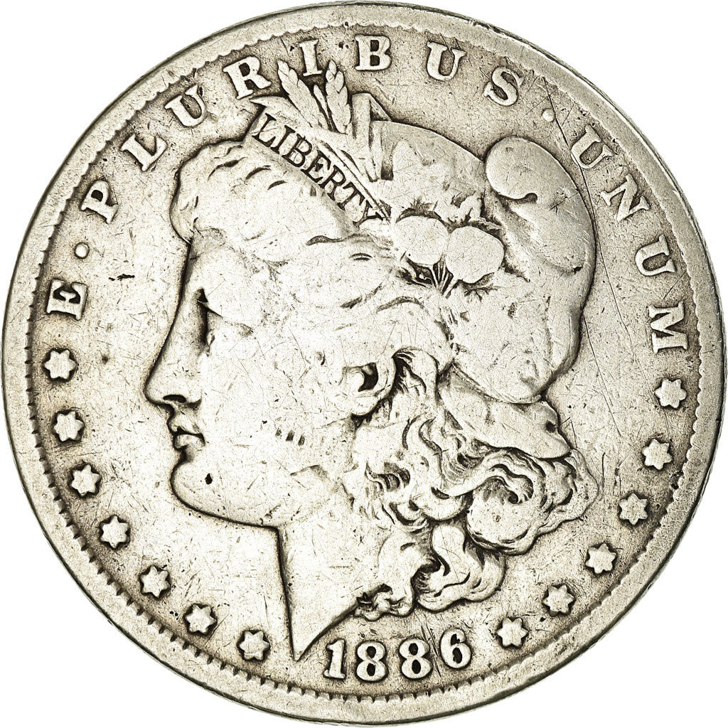 Coin, United States, Morgan Dollar, Dollar, 1886, U.S. Mint, Philadelphia