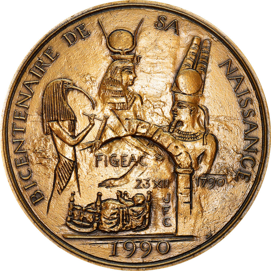 France, Medal, Champollion, Egypte, Figeac, Arts & Culture, 1990, Corbin