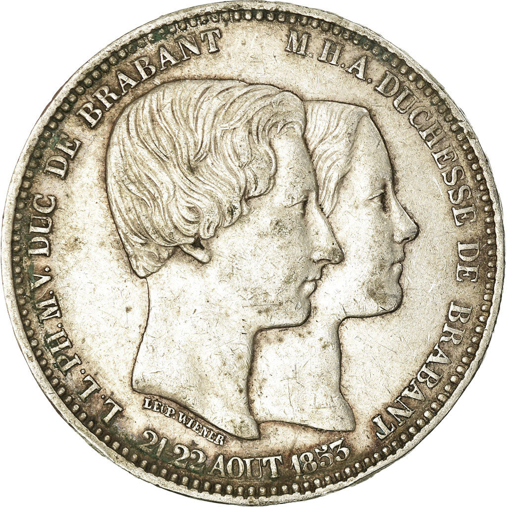 Coin, Belgium, Leopold I, 5 Francs, 1853, EF(40-45), Silver, KM:2.1