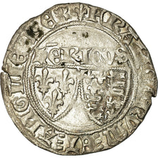 Moeda, França, Henri VI, Blanc aux Écus, Saint Lô, AU(50-53), Lingote