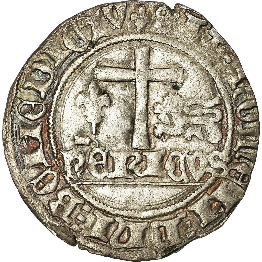 Moeda, França, Henri VI, Blanc aux Écus, Saint Lô, AU(50-53), Lingote