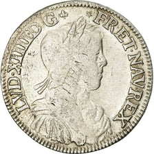 Moneda, Francia, Louis XIV, 1/2 Écu à la mèche longue, 1649, Saint-Lô, MBC