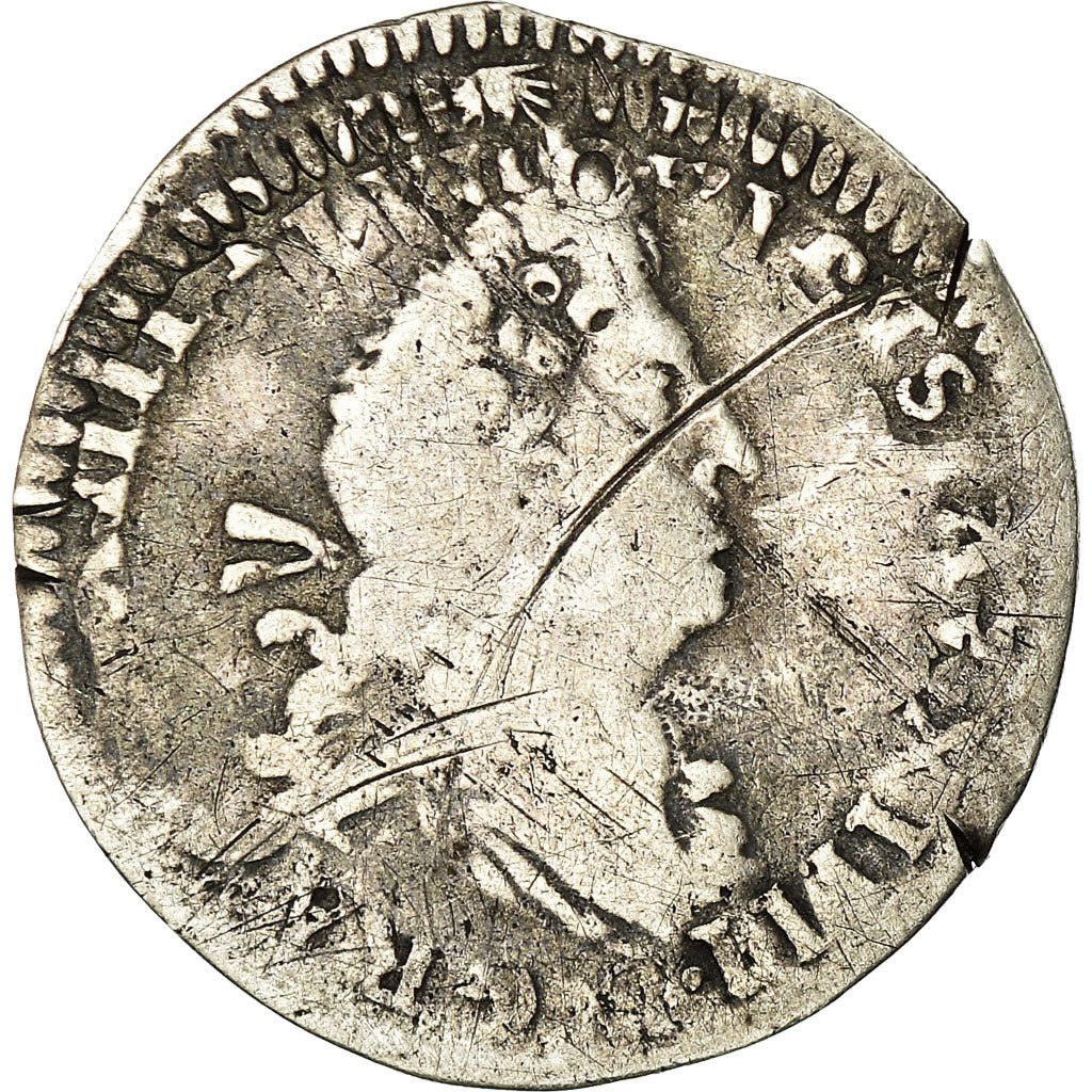 Moeda, França, Louis XIV, 4 Sols, Uncertain date, Amiens, VF(30-35), Prata