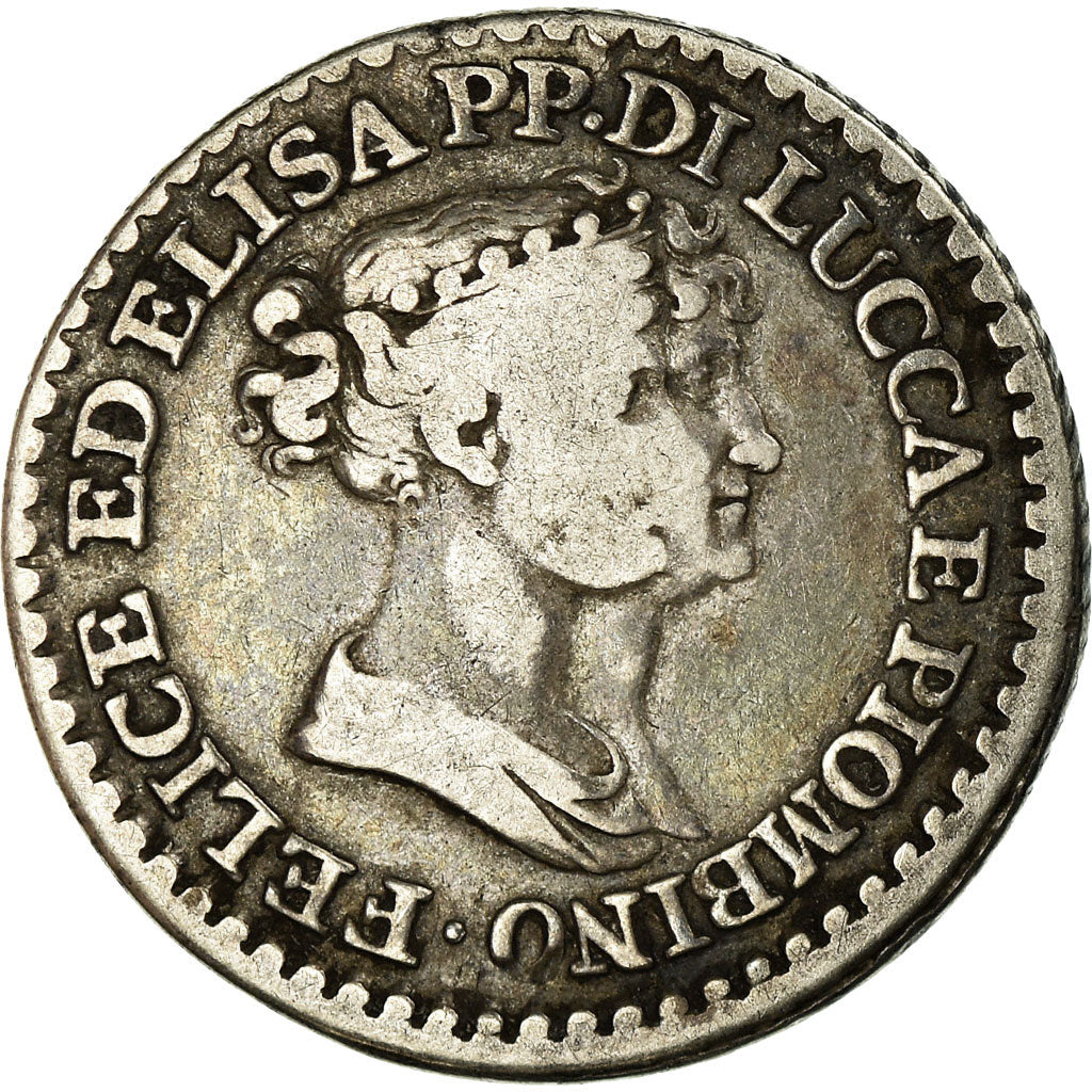 Moeda, ESTADOS ITALIANOS, LUCCA, Franco, 1808, Firenze, VF(30-35), Prata, KM:23