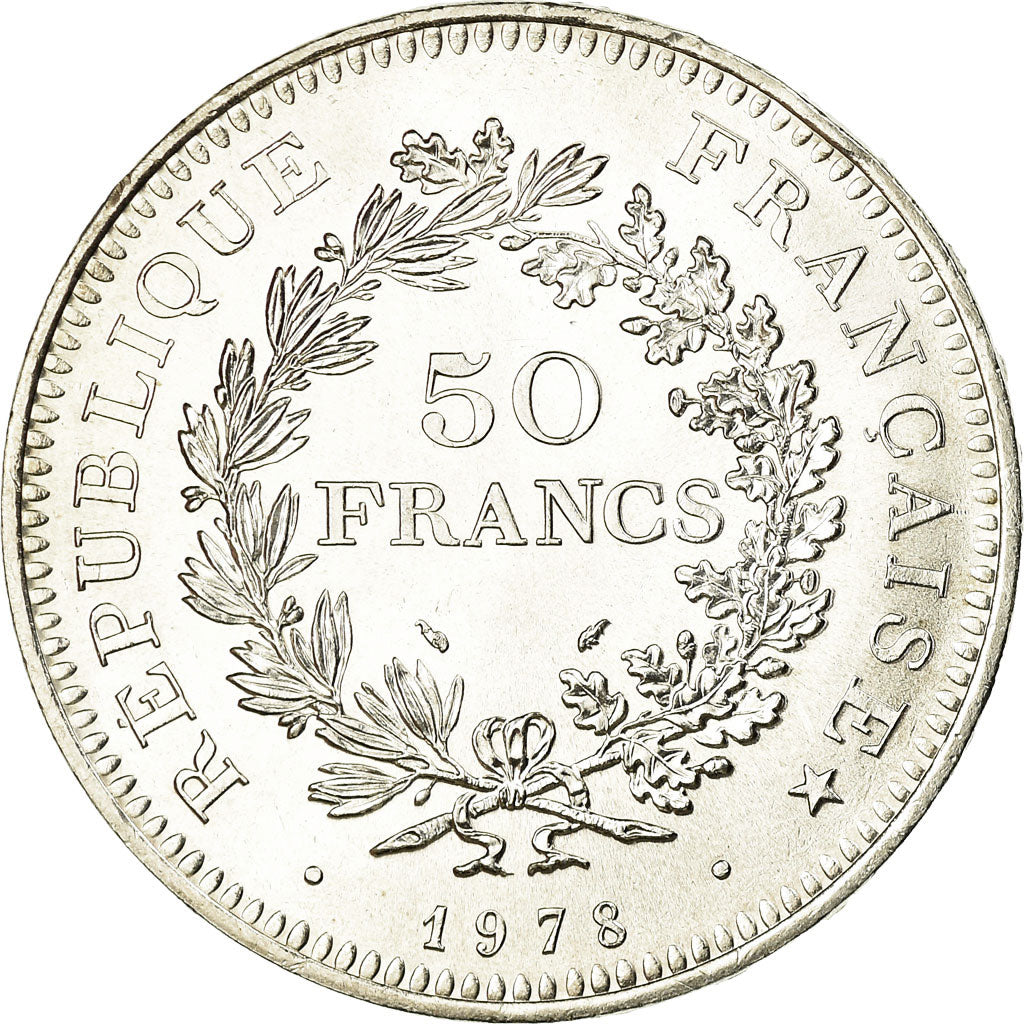 Coin, France, Hercule, 50 Francs, 1978, Paris, MS(64), Silver, KM:941.1
