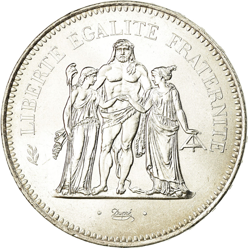 Coin, France, Hercule, 50 Francs, 1976, Paris, MS(60-62), Silver, KM:941.1
