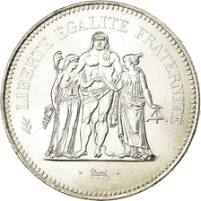 Coin, France, Hercule, 50 Francs, 1976, Paris, MS(60-62), Silver, KM:941.1