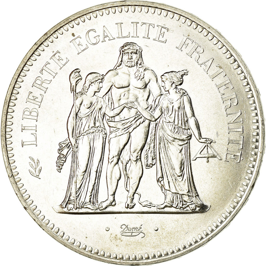 Coin, France, Hercule, 50 Francs, 1974, Paris, MS(63), Silver, KM:941.1