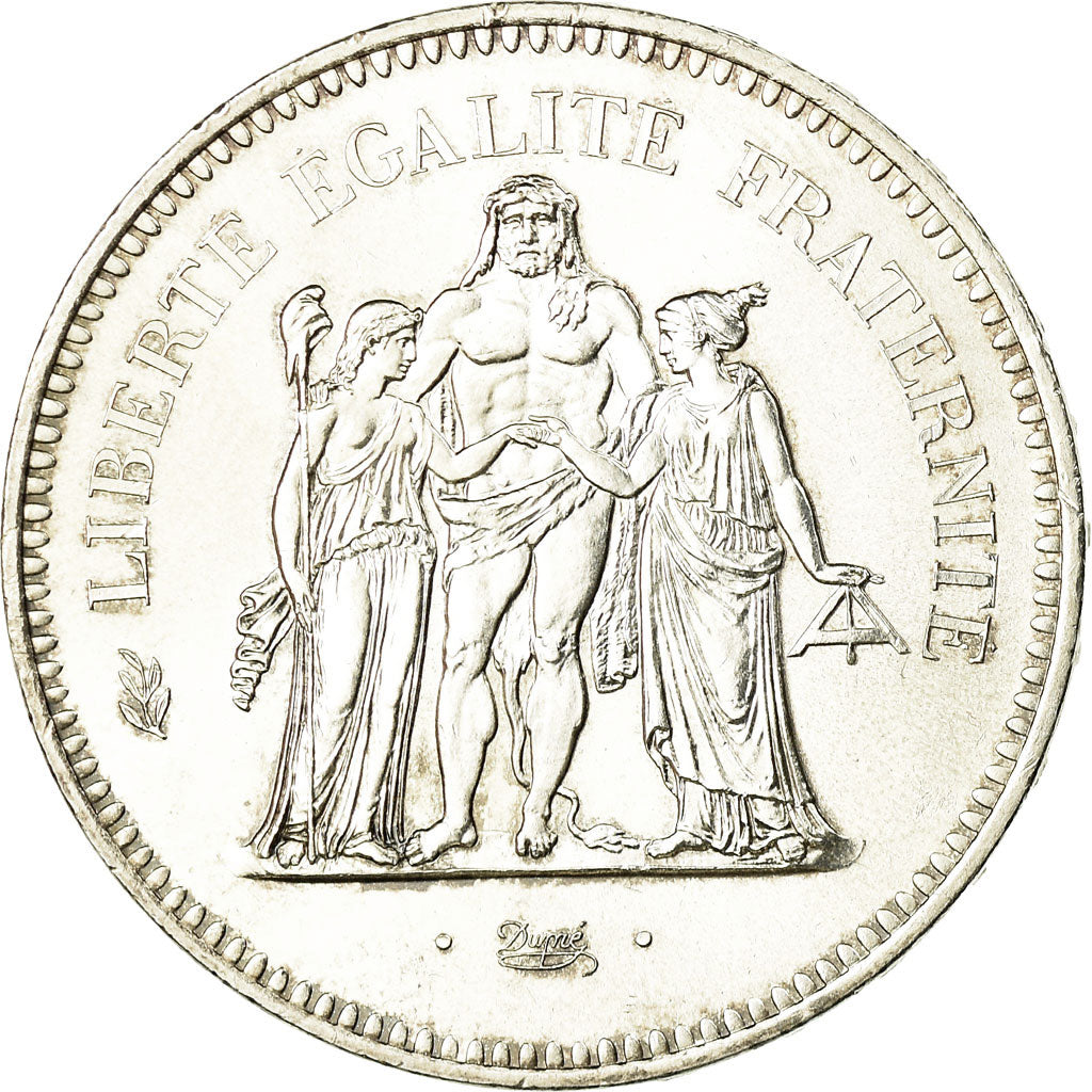 Coin, France, Hercule, 50 Francs, 1976, Paris, MS(60-62), Silver, KM:941.1