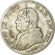 Monnaie, États italiens, PAPAL STATES, Pius IX, Lira, 1866, Roma, TB, Argent