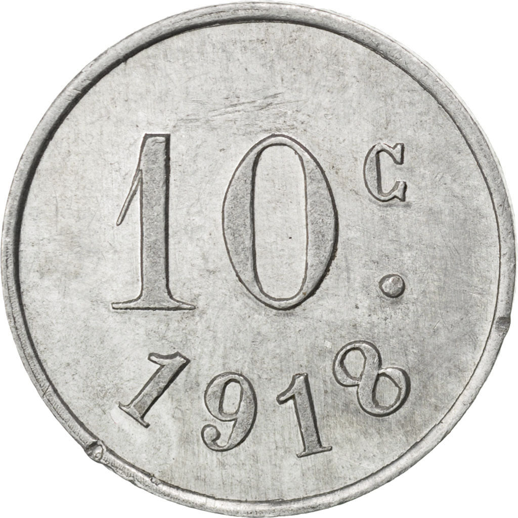France, 10 Centimes, 1918, AU(55-58), Aluminium, Elie #10.4, 0.92