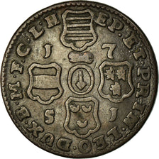 Coin, LIEGE, John Theodore, 2 Liards, 1751, Liege, VF(30-35), Copper, KM:158