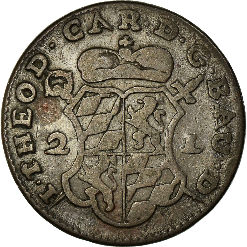 Coin, LIEGE, John Theodore, 2 Liards, 1751, Liege, VF(30-35), Copper, KM:158
