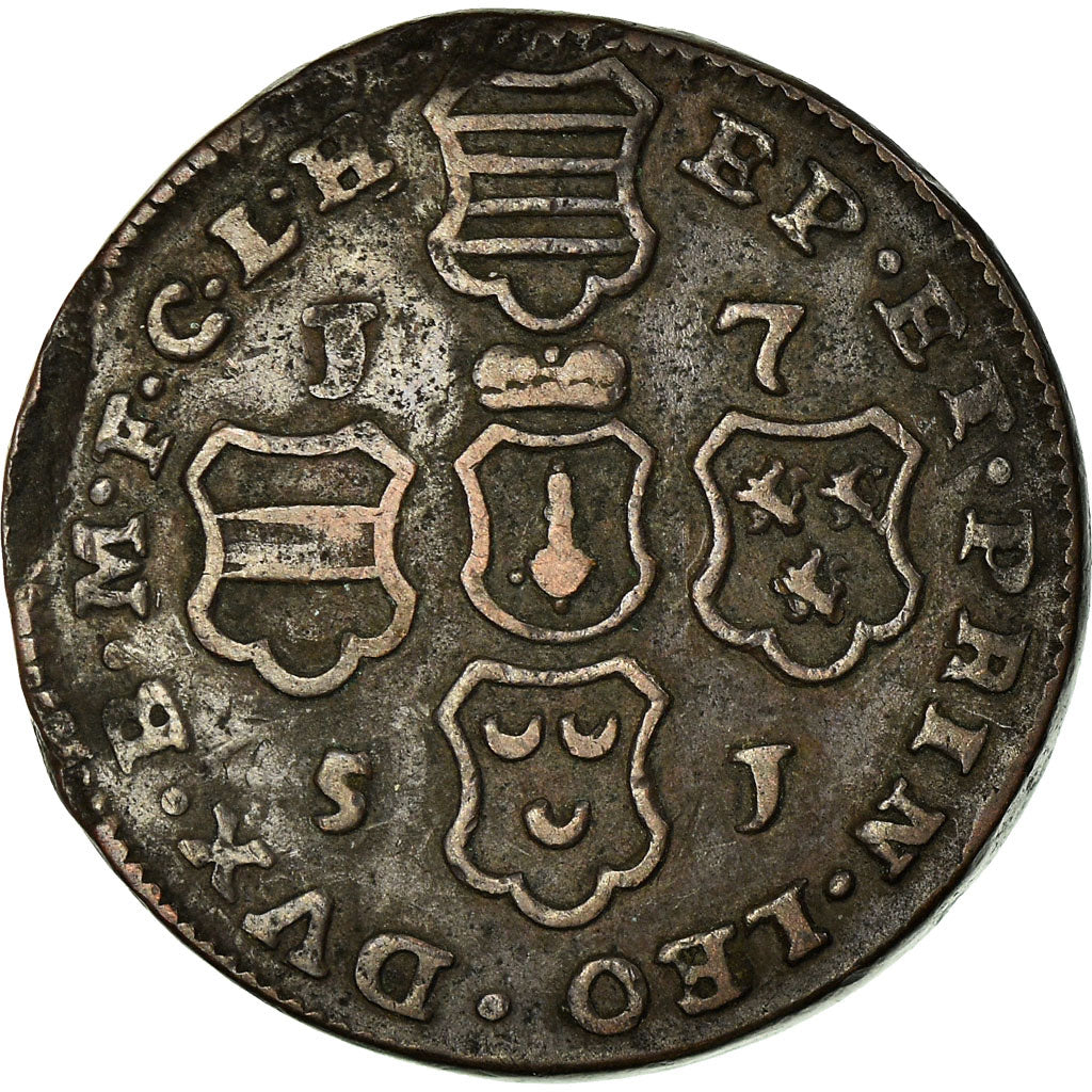 Monnaie, LIEGE, John Theodore, 4 Liards, 1751, Liege, TB+, Cuivre, KM:159