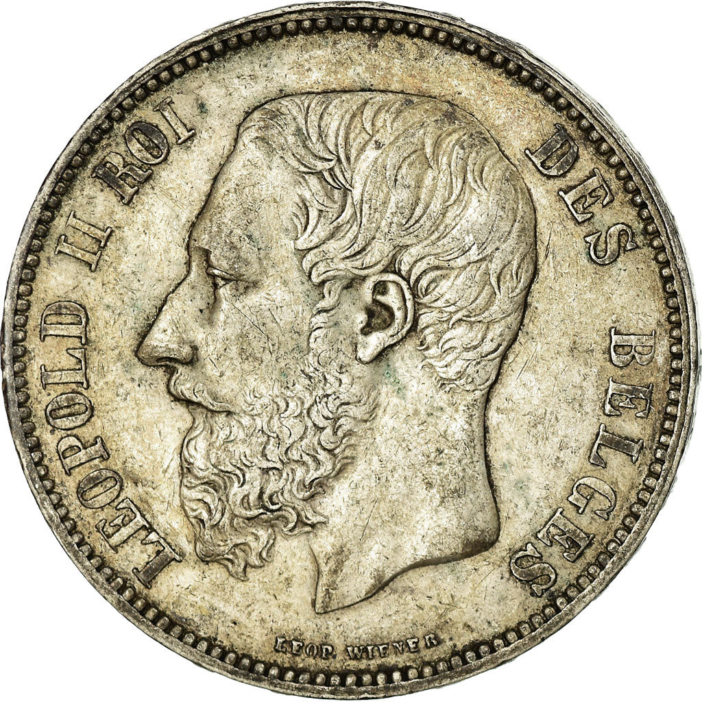 Coin, Belgium, Leopold II, 5 Francs, 5 Frank, 1867, VF(30-35), Silver, KM:24