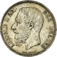 Coin, Belgium, Leopold II, 5 Francs, 5 Frank, 1867, VF(30-35), Silver, KM:24