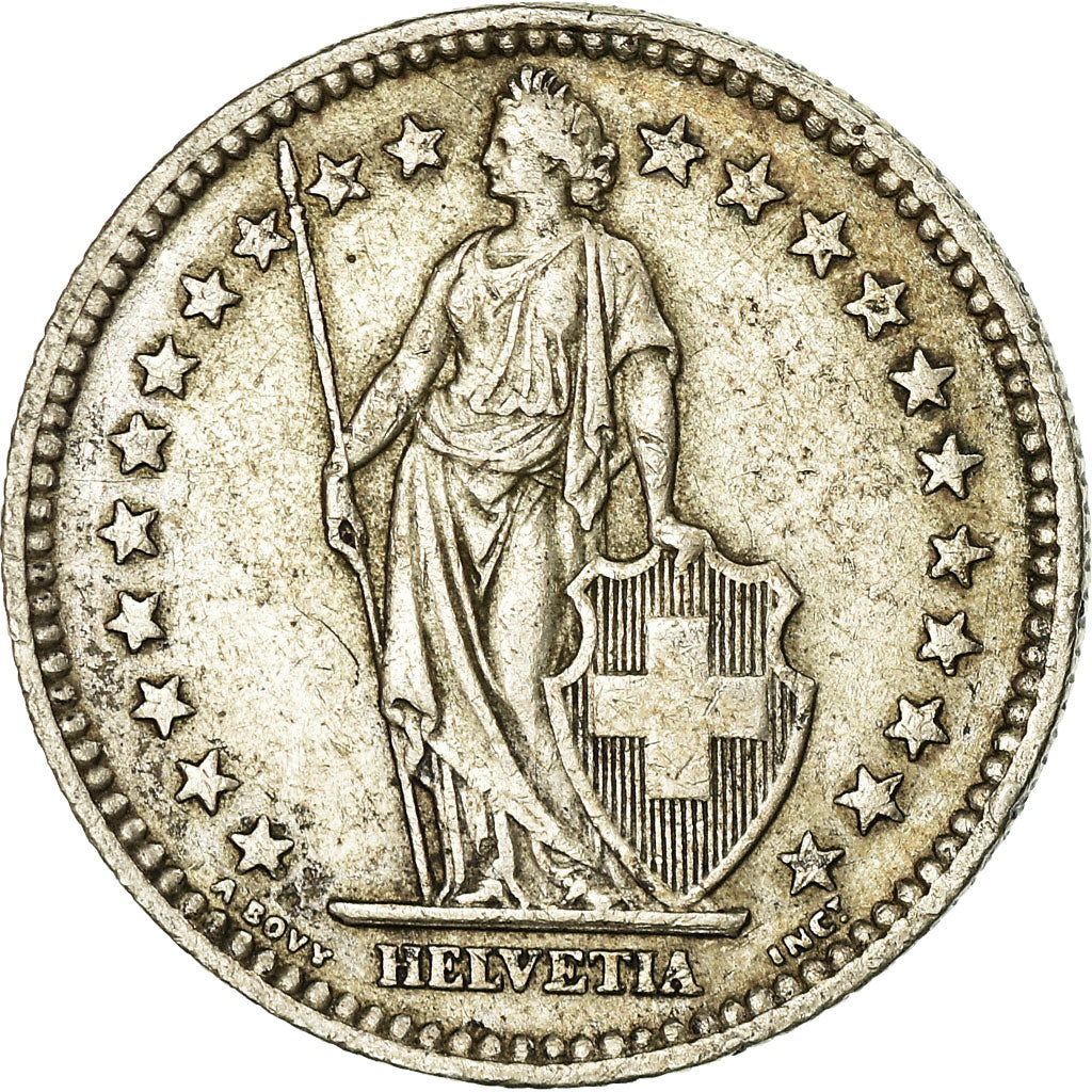 Coin, Switzerland, 2 Francs, 1957, Bern, EF(40-45), Silver, KM:21