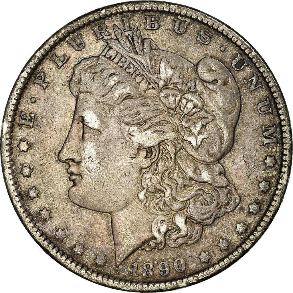 Coin, United States, Morgan Dollar, Dollar, 1890, U.S. Mint, Philadelphia