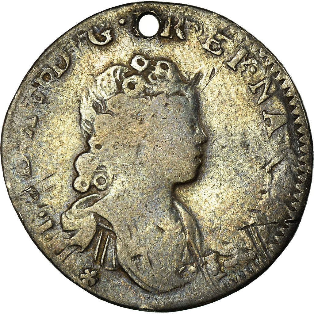 Moeda, França, Louis XV, 1/10 Écu Vertugadin, 12 Sols, 1/10 ECU, 1716, Lille