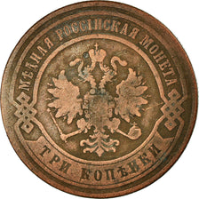 Coin, Russia, Nicholas II, 3 Kopeks, 1868, Saint-Petersburg, VF(20-25), Copper