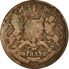 Coin, INDIA-BRITISH, 1/2 Anna, 1835, VF(20-25), Copper, KM:447.1