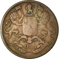 Münze, INDIA-BRITISH, 1/4 Anna, 1835, S+, Kupfer, KM:446.1