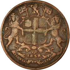 Coin, INDIA-BRITISH, 1/4 Anna, 1858, Heaton, Birmingham, VF(30-35), Copper
