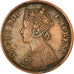 Moeda, ÍNDIA - BRITÂNICA, Victoria, 1/4 Anna, 1889, Calcutta, EF(40-45)
