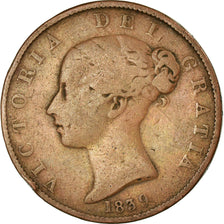 Monnaie, Isle of Man, Victoria, 1/2 Penny, 1839, B+, Cuivre, KM:13