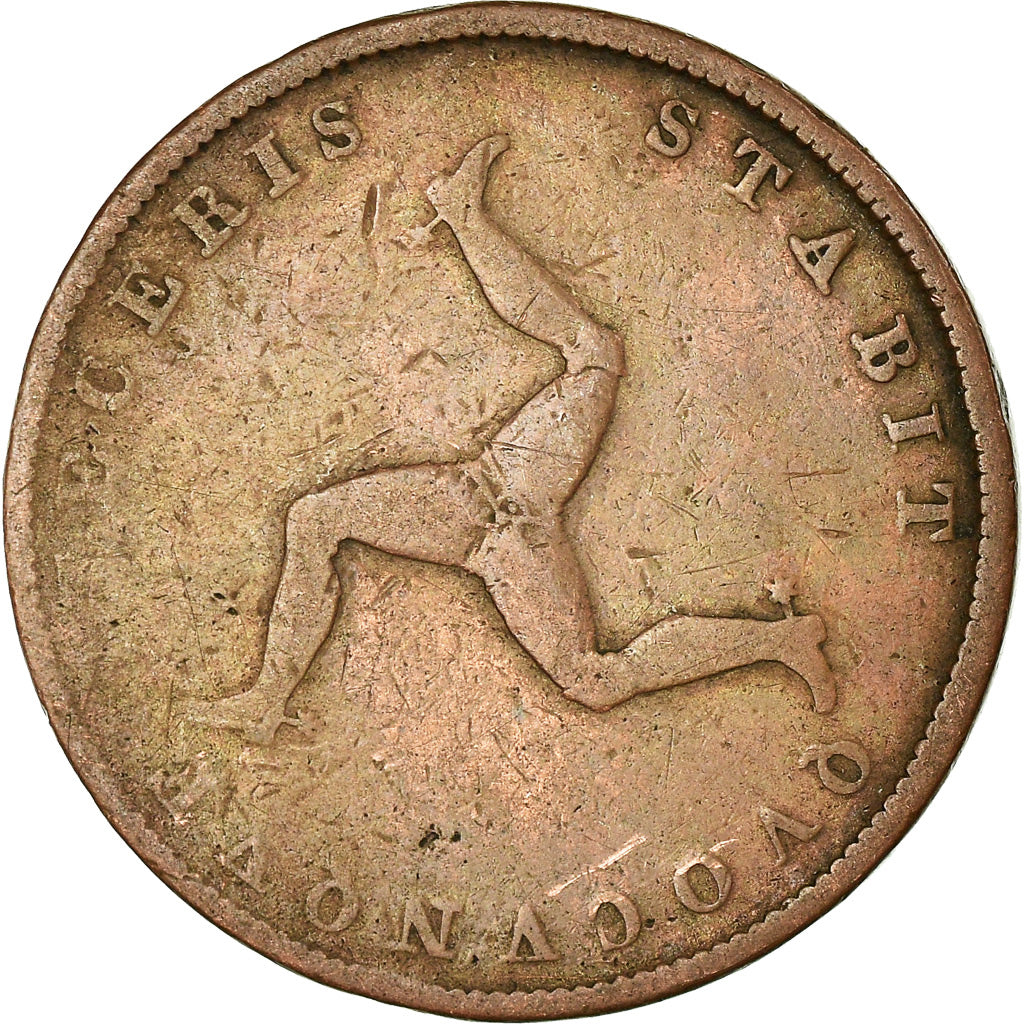 Monnaie, Isle of Man, Victoria, 1/2 Penny, 1839, B+, Cuivre, KM:13