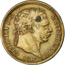 Coin, Great Britain, George III, Shilling, 1817, Contemporary forgery in brass