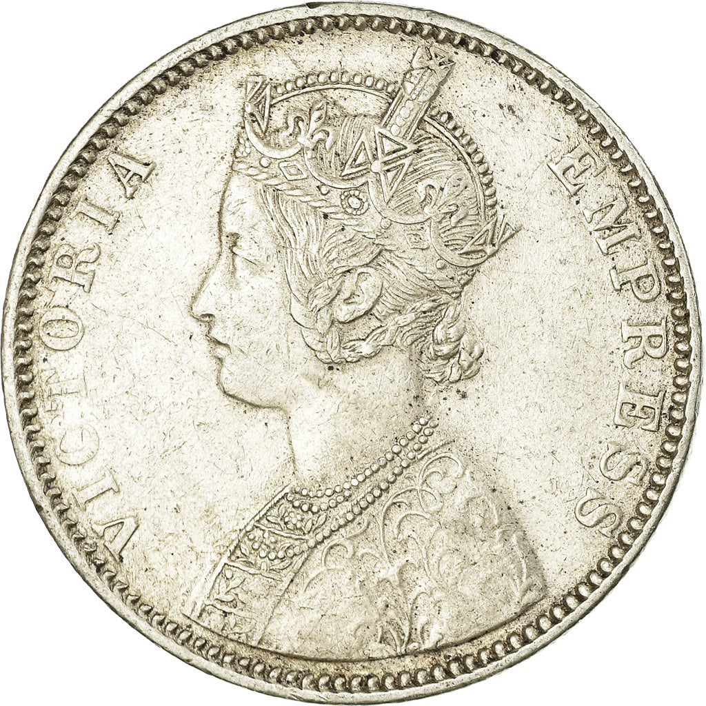 Coin, INDIA-BRITISH, Victoria, Rupee, 1892, Calcutta, AU(50-53), Silver, KM:492