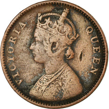 Moneda, INDIA BRITÁNICA, Victoria, 1/4 Anna, 1862, BC+, Cobre, KM:467