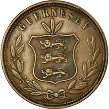 Coin, Guernsey, 8 Doubles, 1864, Heaton, Birmingham, EF(40-45), Bronze, KM:7