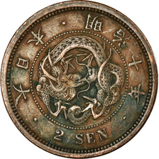 Coin, Japan, Mutsuhito, 2 Sen, 1877, EF(40-45), Bronze, KM:18.2