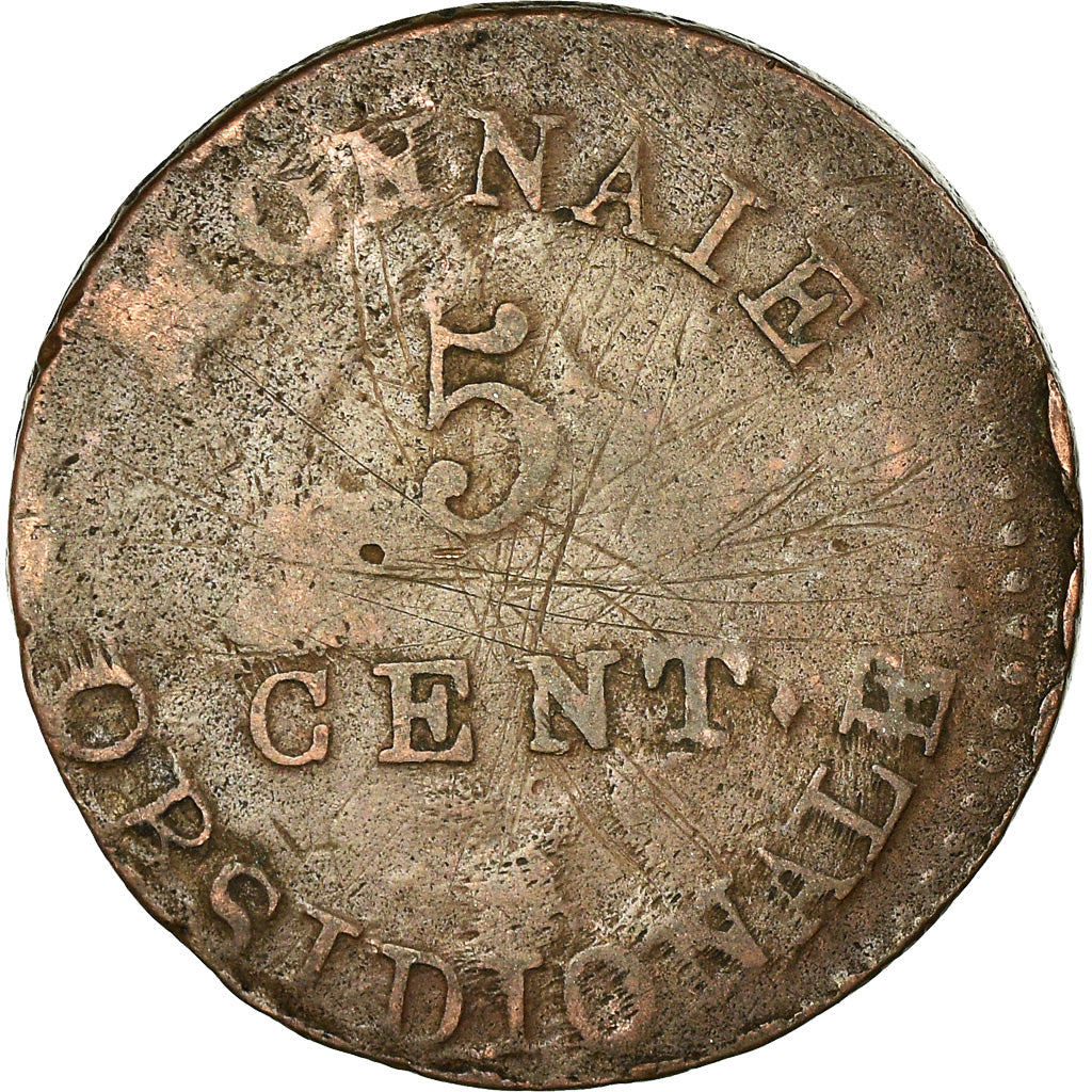 Coin, FRENCH STATES, ANTWERP, 5 Centimes, 1814, Anvers, VF(20-25), Bronze