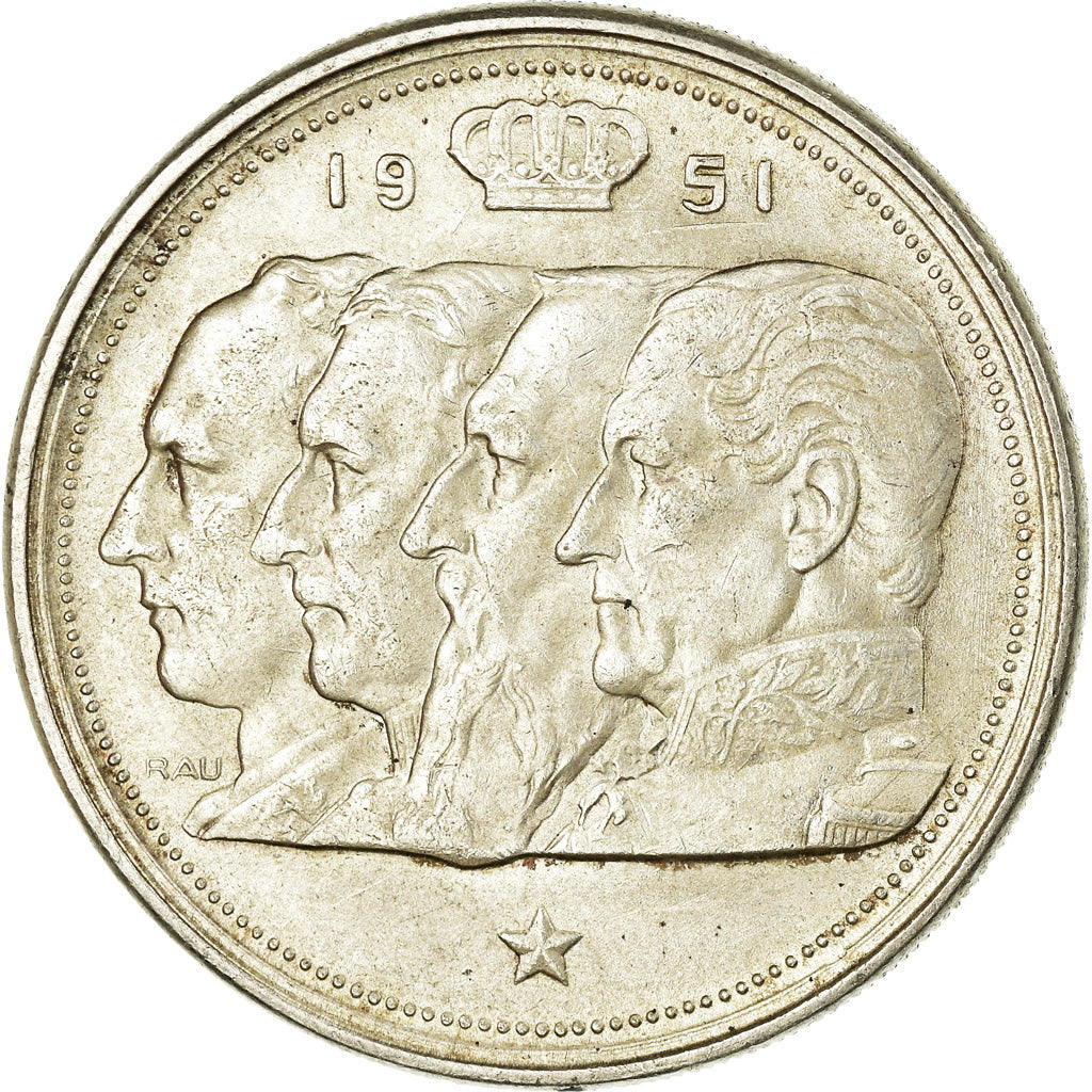Coin, Belgium, 100 Francs, 100 Frank, 1951, EF(40-45), Silver, KM:139.1