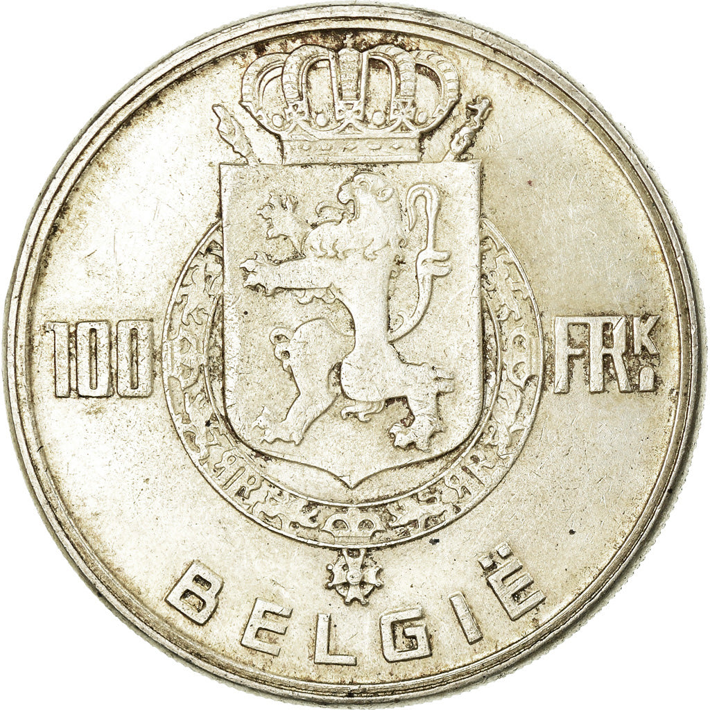 Coin, Belgium, 100 Francs, 100 Frank, 1951, EF(40-45), Silver, KM:139.1