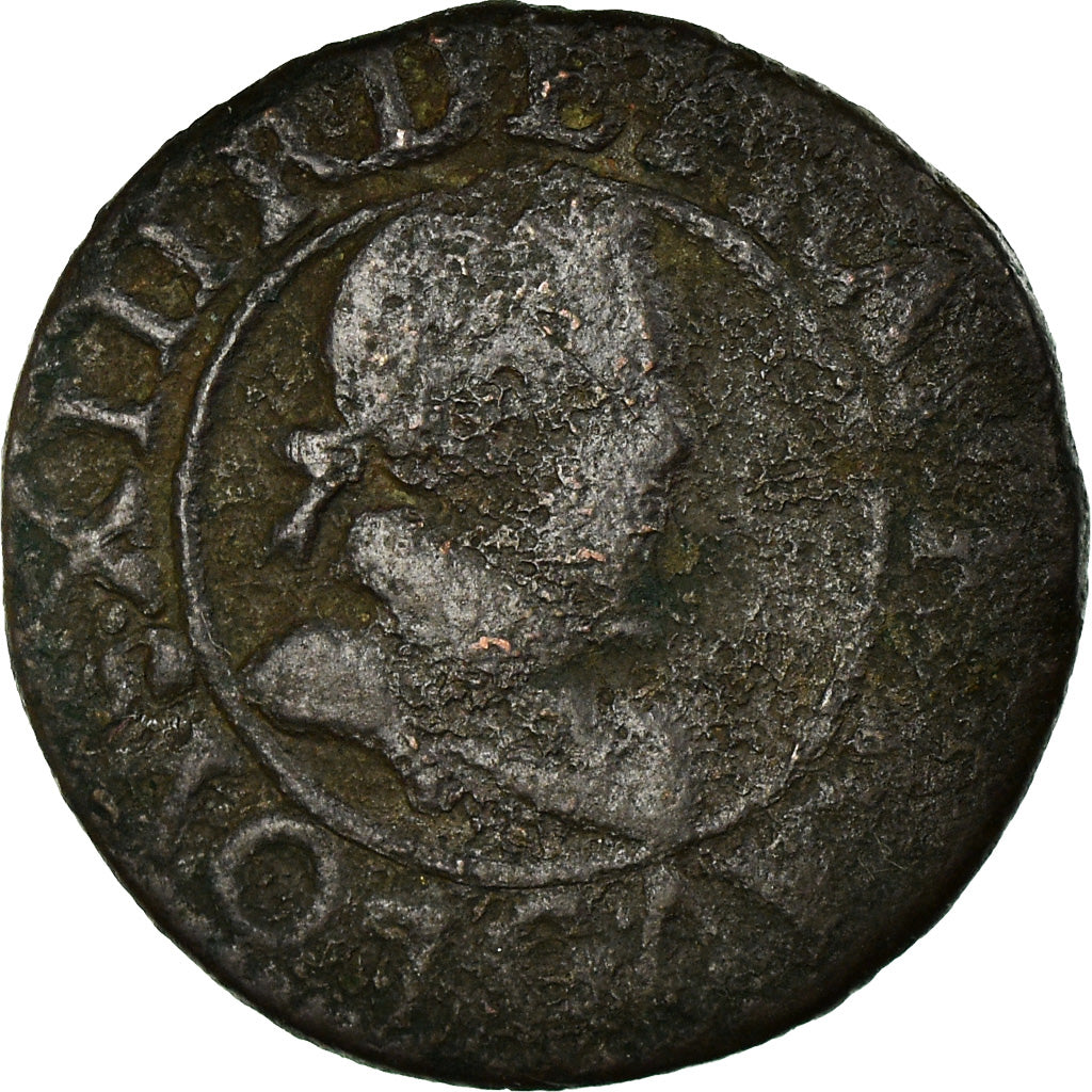Munten, Frankrijk, Louis XIII, Double tournois, buste enfantin, Double Tournois