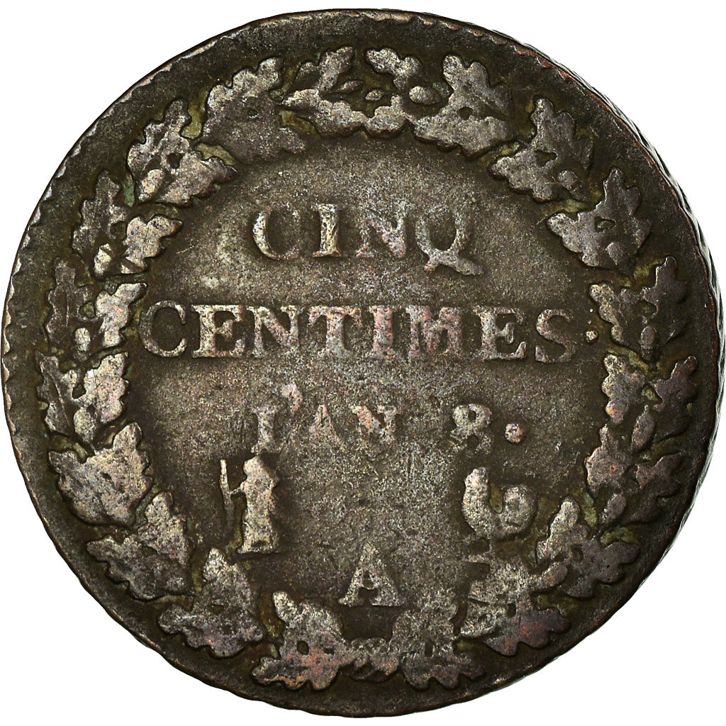Coin, France, Dupré, 5 Centimes, 1799, Paris, VF(20-25), Bronze, KM:640.1
