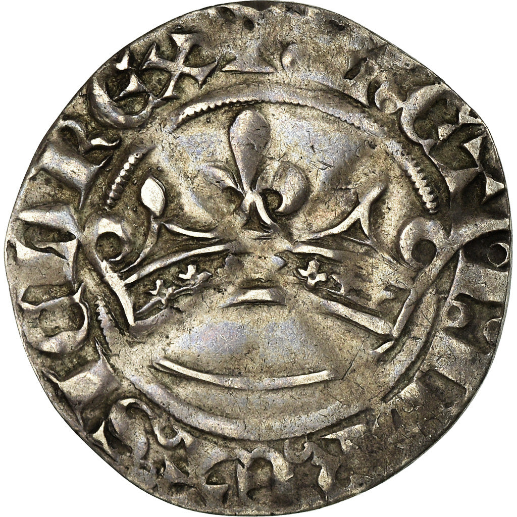 Moneta, Francia, Robert d'Anjou, Sol coronat, Avignon, BB+, Argento