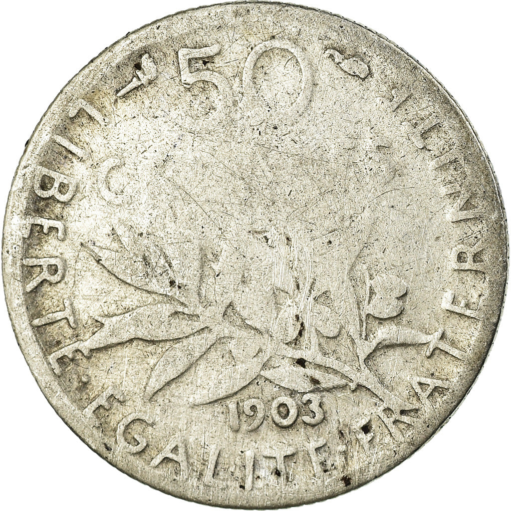 Monnaie, France, Semeuse, 50 Centimes, 1903, Paris, B, Argent, Gadoury:467