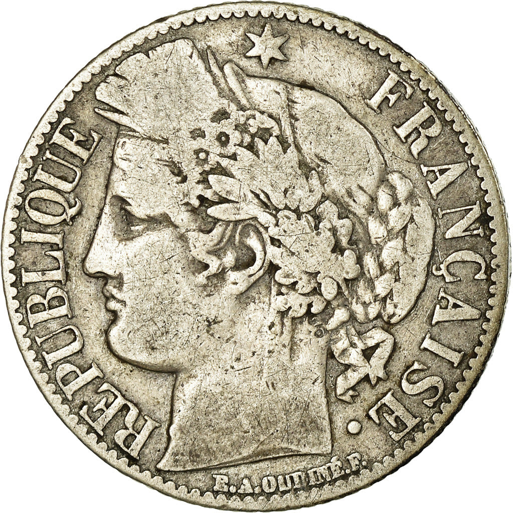 Münze, Frankreich, Cérès, Franc, 1872, Bordeaux, SGE+, Silber, KM:822.2