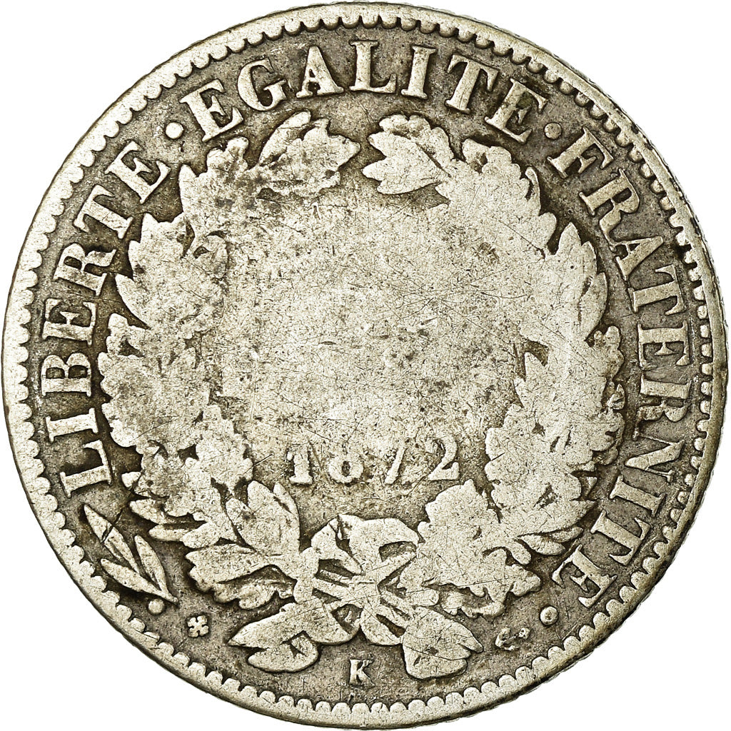 Münze, Frankreich, Cérès, Franc, 1872, Bordeaux, SGE+, Silber, KM:822.2