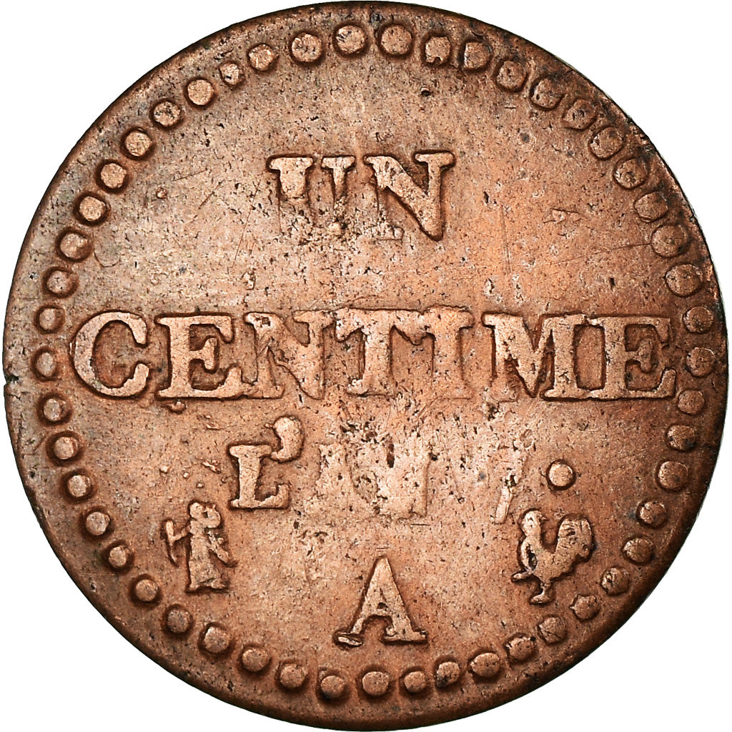 Moeda, França, Dupré, Centime, 1798, Paris, AU(50-53), Bronze, KM:646