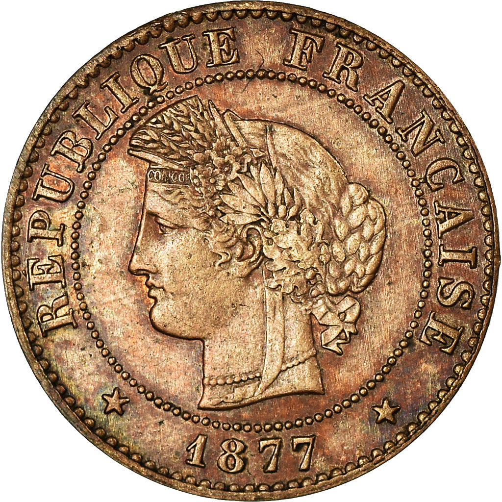 Coin, France, Cérès, Centime, 1877, Paris, AU(55-58), Bronze, KM:826.1