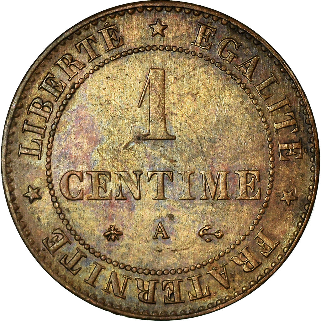 Coin, France, Cérès, Centime, 1877, Paris, AU(55-58), Bronze, KM:826.1