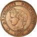 Moneda, Francia, Cérès, 2 Centimes, 1878, Paris, MBC+, Bronce, KM:827.1