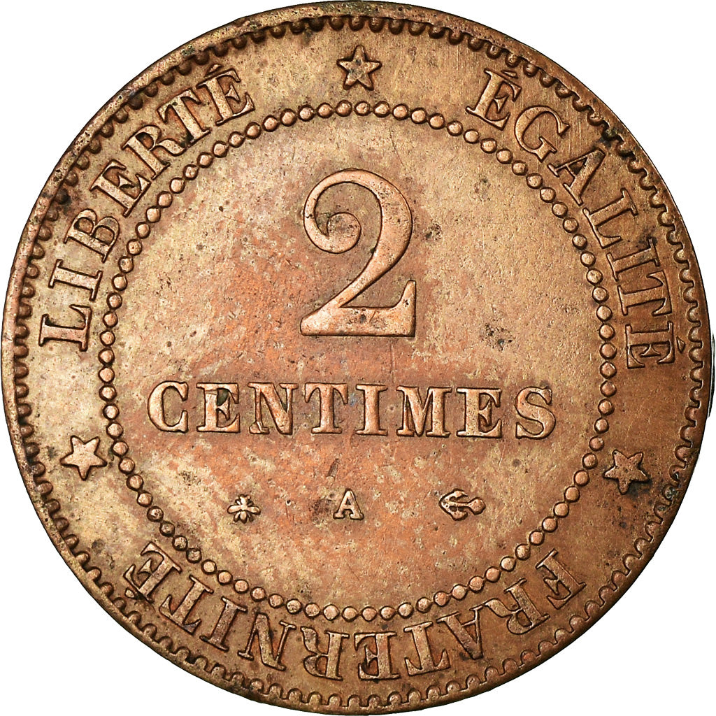 Munten, Frankrijk, Cérès, 2 Centimes, 1878, Paris, ZF+, Bronze, KM:827.1